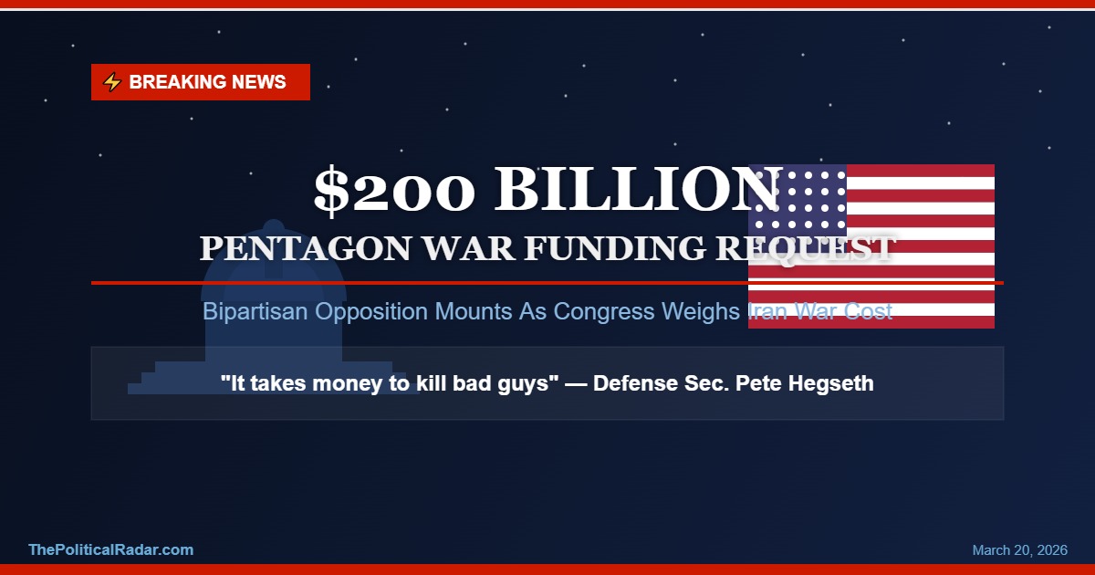 Pentagon’s 0 Billion Iran War Request Draws Rare Bipartisan Backlash in Congress